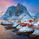 L'archipel des Lofoten en hiver sous la neige