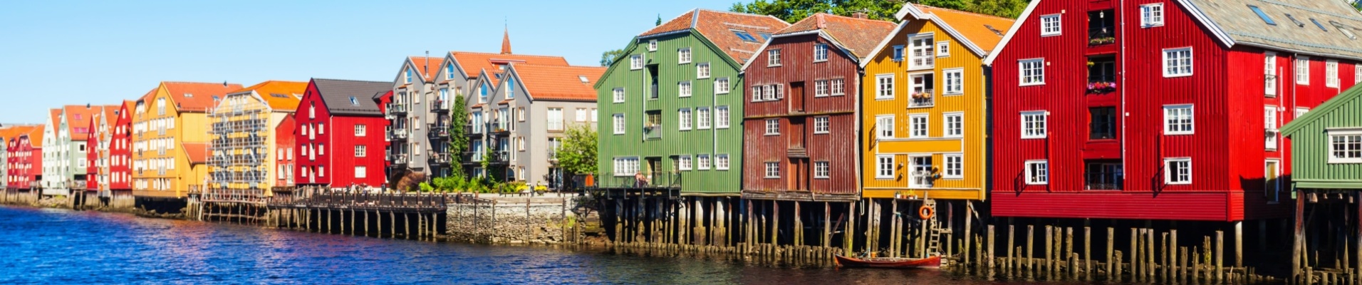 Maisons historiques colorées de Trondheim en Norvège