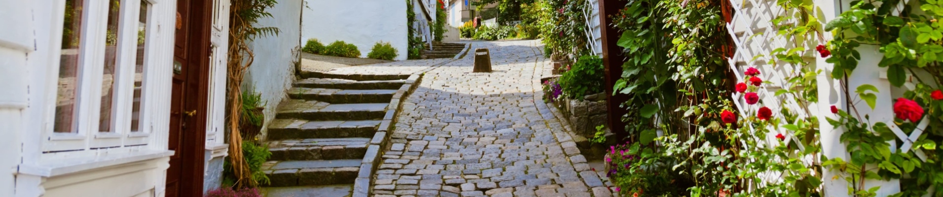 Rue du centre historique de Stavanger en Norvège