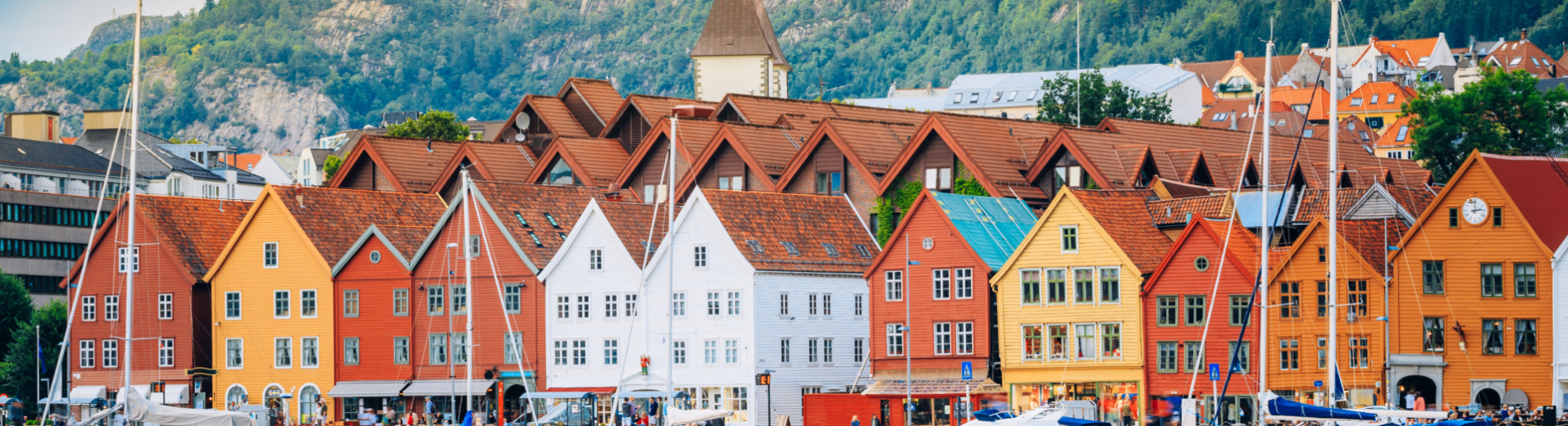 Façades historiques de Bergen en Norvège