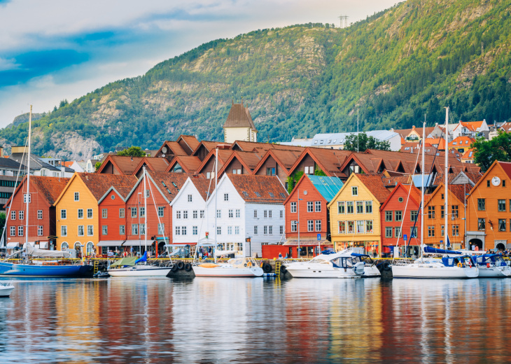 Façades historiques de Bergen en Norvège