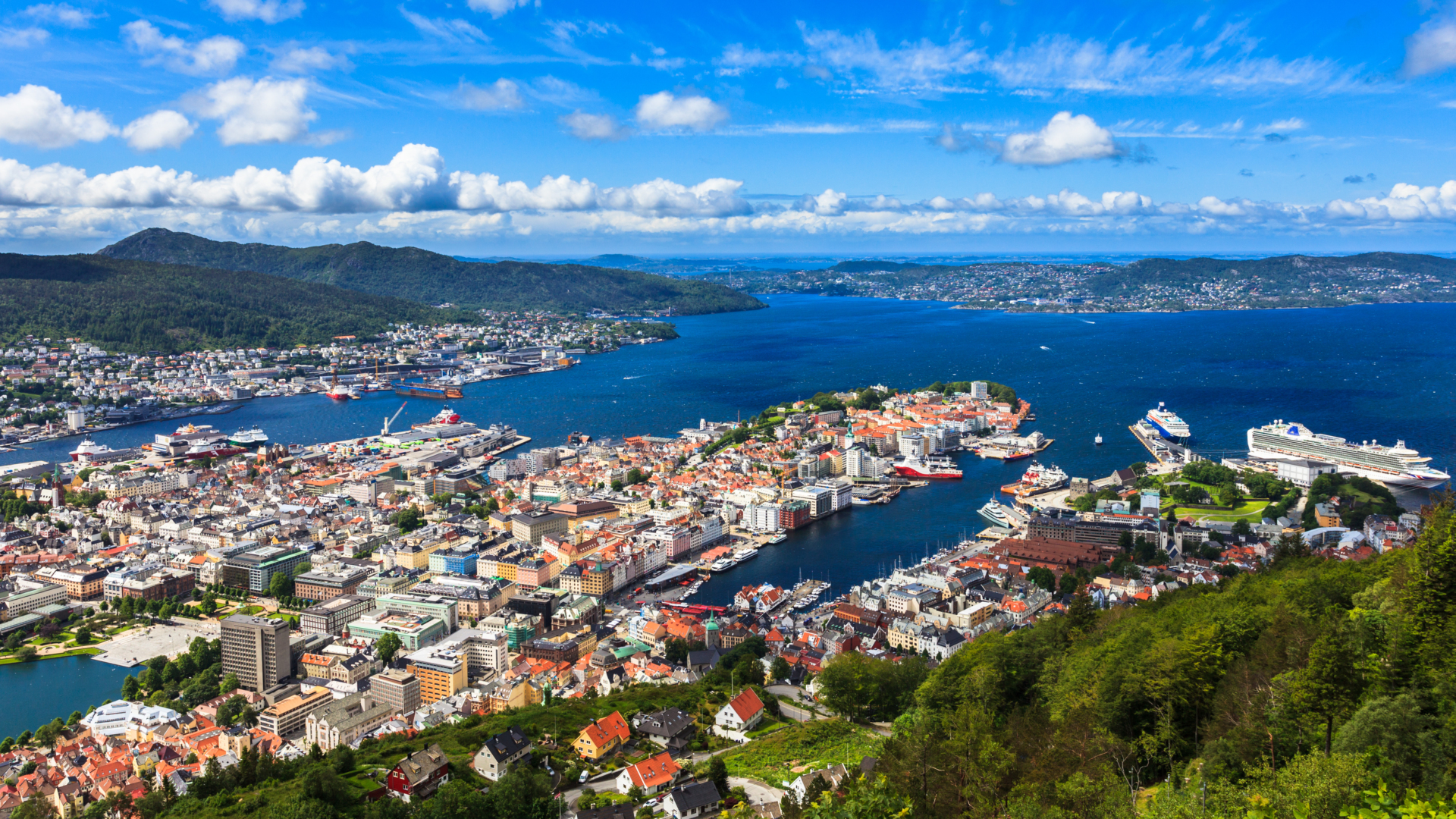 Vue panoramique du mont Floyen à Bergen